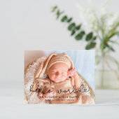 可愛い誕生発表写真 – Hello world ポストカード (スタンド正面)