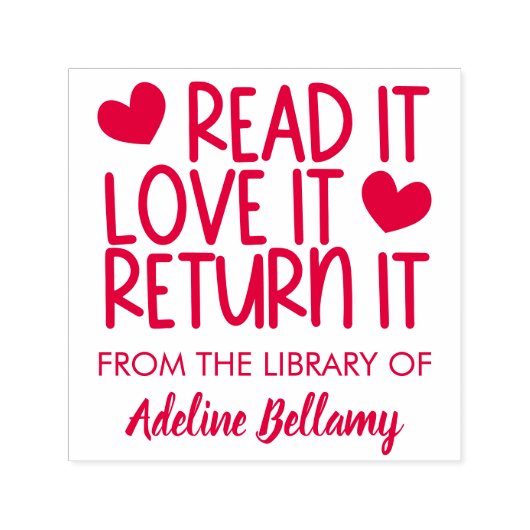 可愛い読ハートそれが愛それを返すIt本プレート セルフインキングスタンプ (デザイン)