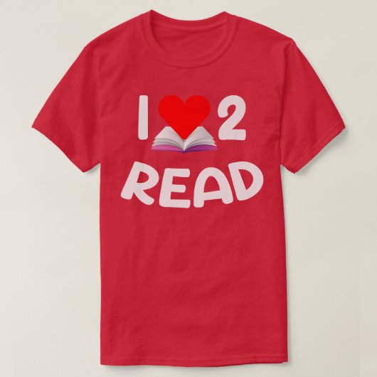 可愛い読ハートの本読とLが好き Tシャツ (デザイン正面)