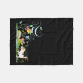 可愛い読子猫の庭 フリースブランケット (正面(横))