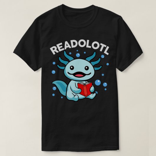 可愛い読Axolotl本Readolotlキッズボーイガールユー Tシャツ (デザイン正面)