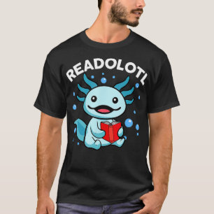 可愛い読Axolotl本Readolotlキッズボーイガールユー Tシャツ
