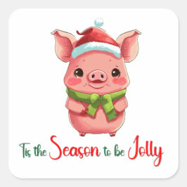 可愛い豚すてきの季節 スクエアシール