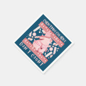 可愛い豚を数えないおもしろいクリスマスカロリー スタンダードカクテルナプキン (角)