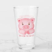 可愛い豚愛好家を歓迎STY追加文字 タンブラーグラス (裏面)