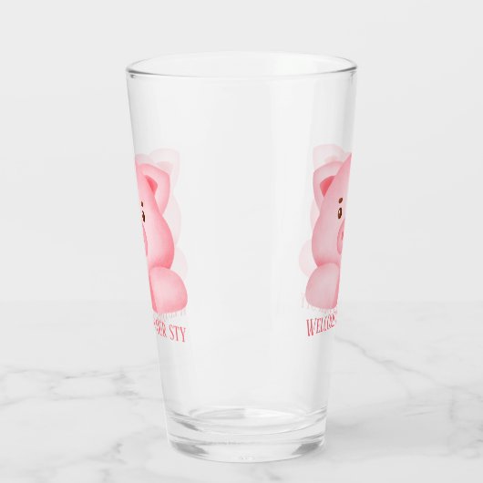可愛い豚愛好家を歓迎STY追加文字 タンブラーグラス (左)