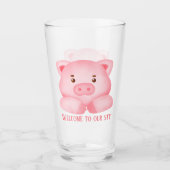 可愛い豚愛好家を歓迎STY追加文字 タンブラーグラス (正面)