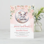 可愛い象が月と後ろの女の子にあなたを愛している 招待状 (スタンド正面)