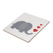 可愛い象とハートお洒落愛 タイル (側面)