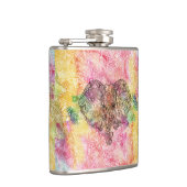 可愛い象のウェットカラー手描きヘナフローラ フラスク (右)