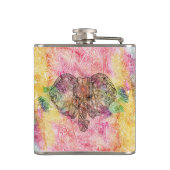 可愛い象のウェットカラー手描きヘナフローラ フラスク (裏面)