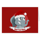 可愛い象のクリスマスグリーティングカード (正面横)