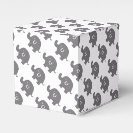 可愛い象のグレーと白の好意ボックス フェイバーボックス