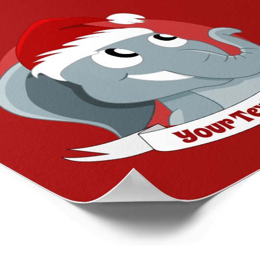 可愛い象のポスターが描かれたクリスマスアニメ ポスター (角)