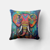 可愛い象のミッカラフルクファンキードメディア動物Th クッション (裏面)