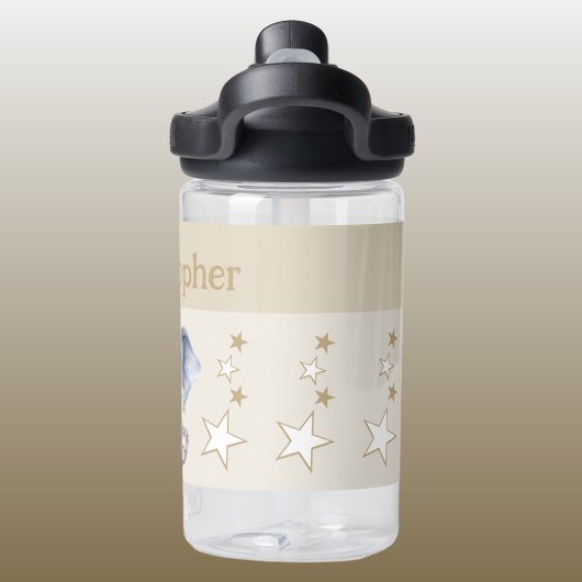 可愛い象の名前を付け星キッズ茶色 ウォーターボトル