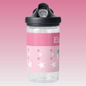 可愛い象の名前を追加する星の子供ピンク ウォーターボトル