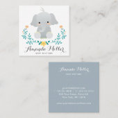 可愛い象の四角いベビー スクエア名刺 (正面/裏面)