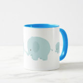 可愛い象の家族の印刷コーヒーマグ マグカップ (正面右)