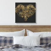 可愛い象の手描きヘナフローラ キャンバスプリント (インサイチュ (寝室))