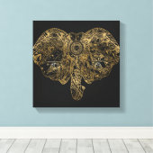 可愛い象の手描きヘナフローラ キャンバスプリント (インサイチュ (ウッドフロア))