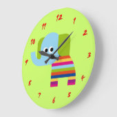 可愛い象の時計子供部屋やキッズルーム ラージ壁時計 (傾斜)