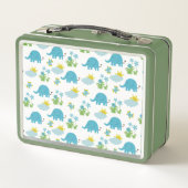 可愛い象の柄名前をカスタムする弁当箱 メタルランチボックス (裏面)