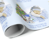 可愛い象の男の赤ちゃん写真クリスマスパーソナライズ ラッピングペーパー (ロールコーナー)