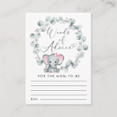 可愛い象の言葉アドバイス女の子シャワー エンクロージャーカード (正面)