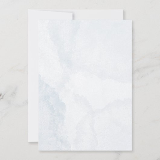 可愛い象の青その男の子の赤ちゃんシャワー 招待状 (裏面)