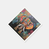 可愛い象カラフルファンキー混合メディア動物 スタンダードカクテルナプキン (角)