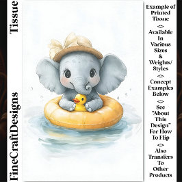 可愛い象ゴムリングや輪&アヒルCW1 Decompage 薄葉紙