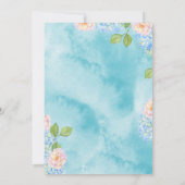 可愛い象ツインズベビーシャワーブルーフローラ 招待状 (裏面)