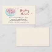 可愛い象ディスプレイ赤ちゃんシャワー挿入カード エンクロージャーカード (正面/裏面)