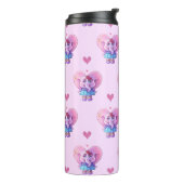 可愛い象ピンクパターン（の模様が）ある タンブラー (回転左)