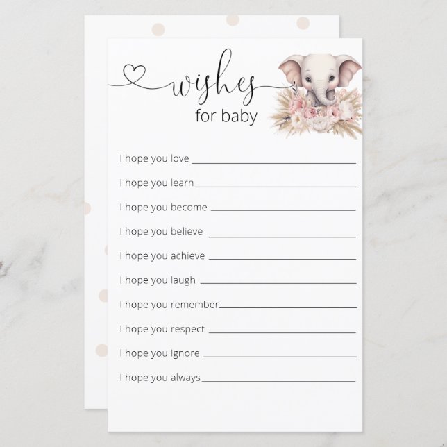 可愛い象ピンクボホガールベビー (正面/裏面)