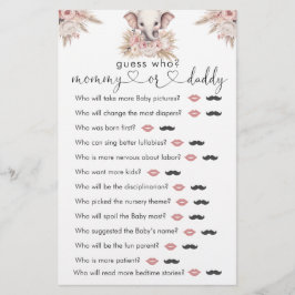 可愛い象ピンクボホガール"誰を推測"ゲーム