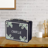 可愛い象ブルー名前をカスタムする メタルランチボックス