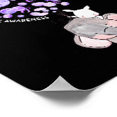 可愛い象吹の紫色の風船の過剰摂取 ポスター (角)