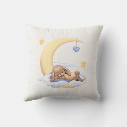 可愛い豪華なウサギの眠気を伴う装飾枕 クッション (裏面)