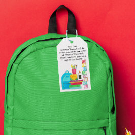 可愛い賛美学校用品のバックパック ギフトタグ