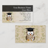 可愛い賢いフクロウが卒業 名刺 (正面/裏面)