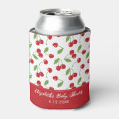 可愛い赤いさくらんぼ柄ベビーシャワー 缶クーラー (缶正面)