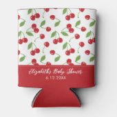 可愛い赤いさくらんぼ柄ベビーシャワー 缶クーラー (正面)