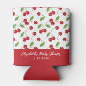 可愛い赤いさくらんぼ柄ベビーシャワー 缶クーラー (裏面)