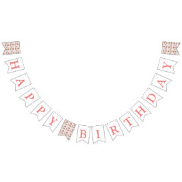 可愛い赤いちごガール1st誕生日パーティー バンティングフラッグ