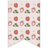 可愛い赤いちごガール1st誕生日パーティー バンティングフラッグ (第1の旗)