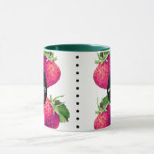 可愛い赤いちご名前とイニシャル マグカップ (中央)