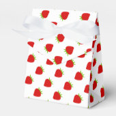 可愛い赤いちご柄テントお願い箱 フェイバーボックス (正面サイド)