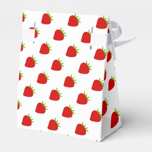 可愛い赤いちご柄テントお願い箱 フェイバーボックス (裏面サイド)